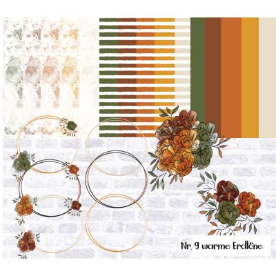 Hochzeits- und Geburtstagsset, Nr. 9 warme Erdtöne hohe Qualität (300 DPI), PNG,JPG,