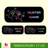 52 Namensaufkleber | Gamecontroller - 2 x 5 cm