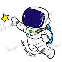 Bügelbild Astronaut Dream Big mit Stern Bild 1