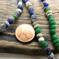 Strang mit kleinen antiken Djenne Perlen aus Mali - Mix-Strang ca. 62cm - antike Nila Glasperlen Bild 4