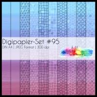 Digipapier Set #95 (blau, lila, dunkles rot) abstrakte & geometrische Formen  zum ausdrucken, plotten & mehr Bild 1