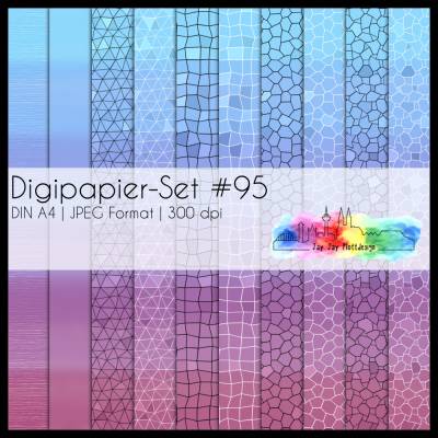 Digipapier Set #95 (blau, lila, dunkles rot) abstrakte & geometrische Formen  zum ausdrucken, plotten & mehr