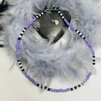 Chokerkette, kurze Perlenkette, Glasperlen, Roncailles - verschiedene Farben, neon, pastell, Farbwahl Bild 7