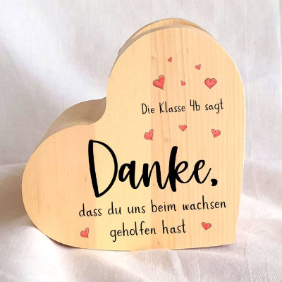 Zirbenherz mit Zirbenspänen "Danke"