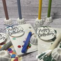 Geburtstag To Go, Kerze mit Gugelhupf als Kerzenständer & Konfetti oder Kleeblätter, Happy Birthday Geldgeschenk Raysin Bild 6