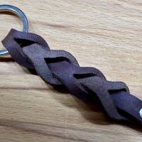 Schlüsselanhänger geflochten aus Fettleder, Leder Anhänger 10 Lederfarben, Schlüsselband Bild 3