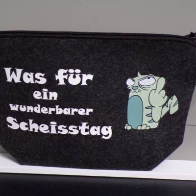 Filztasche Was für ein wunderbarer Scheisstag Kulturbeutel Schwimmbad Tasche Kosmetik
