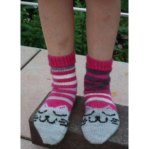 Anleitung: Vroni - Katzen Socken stricken