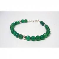 Armband  aus Grüner Onyx facettiert & 925er Sterling Silber,  Damen Armband, Geschenk, Schmuck, Handmade Bild 1