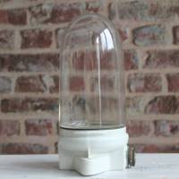 alte Wandlampe Porzellan mit Glaskuppel Bild 1