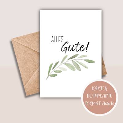 Glückwunschkarte zum Ausdrucken, druckbare Karte, Alles Gute Karte zum Ausdrucken