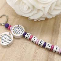Personalisierter Schlüsselanhänger mit Name Mädchen Geschenk Einschulung Bild 2