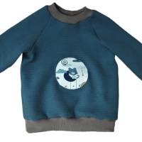 Baby Kombination  Set - Pumphose & Pullover - Größe 74/80 Spieltiere weiß petrol Bild 3