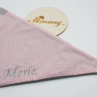 Halstuch für Kinder rosa kariert Fleece grau mit Namen personalisiert / Kinderhalstuch / Babyhalstuch Bild 4