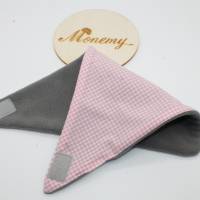 Halstuch für Kinder rosa kariert Fleece grau mit Namen personalisiert / Kinderhalstuch / Babyhalstuch Bild 5