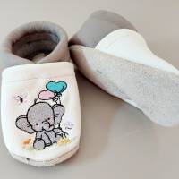 Krabbelschuhe Lauflernschuhe Schuhe  Elefant  Leder personalisiert Handmad Bild 4