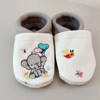 Krabbelschuhe Lauflernschuhe Schuhe  Elefant  Leder personalisiert Handmad Bild 5