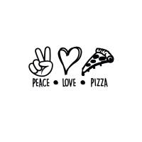Bügelbild Peace I Love I Pizza I Geburtstag I JGA  I Fun I Geschenk I Party I Fernsehabend I DIY I 56 Farben Auswahl Bild 1