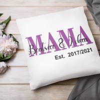 Mama Geschenk Kissen mit Namen | Mama EST | Geschenk Muttertag personalisiert Bild 1