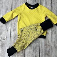 Baby Kombination Set - Pumphose & Pullover -Größe 68/74 Waldtiere senfgelb Bild 4