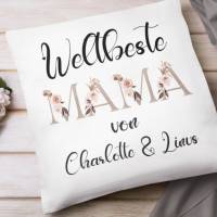 Mama Geschenk Personalisiertes Kissen für beste Mama | Muttertags Geschenke Bild 1