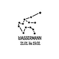 Bügelbild Sternzeichen Wassermann in Wunschfarbe Geburtstag Geschenk DIY Bild 1