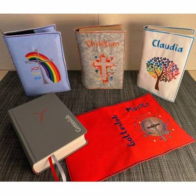 Gotteslob-Hülle aus Filz, verschiedene Designs, Gotteslob-Umschlag, Buchumschlag, Kommunion, Kirche, Gesangsbuch, Gebet