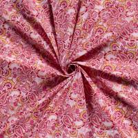 Stoff Baumwolle Popeline "Paisley" rosa pink orange gelb Kleiderstoff Dekostoff Bild 3