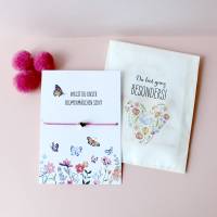 Blumenkind Geschenk | Blumenmädchen Hochzeit Geschenk | Süße Karte mit Armband im Geschenkset | Blumenkind Fragen Bild 2