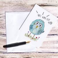 ALLES WIR GUT Klappkarte Trostkarte mit Umschlag Birdies Spruch Vogel Aquarell handgemalt minimalistisch A6 kaufen Bild 1