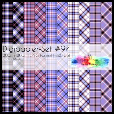 Digipapier Set #97 (blau, lila, dunkles rot)Tartanmuster  zum ausdrucken, plotten & mehr