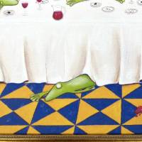 Das letzte Froschmahl, Froschbild, Abendmahl, Apostel, witziges Froschbild, Leinwanddruck, Leonardo DaVinci, Abendessen Bild 8