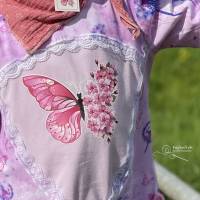 Bügelbild Schmetterling mit Blumen Rosa Bild 4