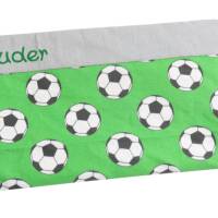 Federmäppchen Fussball grün mit Namen personalisiert Mäppchen Schulmäppchen Schlamperle Brillenetui Schlampermäppchen Bild 3