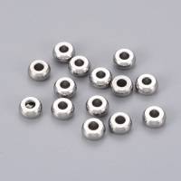 20 Perlen, Edelstahl, Edelstahlperlen, 6x3 mm Bild 1