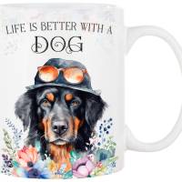 Hunde-Tasse LIFE IS BETTER WITH A DOG mit Hovawart Bild 1