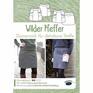 Papier-Schnittmuster Wilder Pfeffer, Damenrock für dehnbare Stoffe, Gr. 32-60 Bild 1