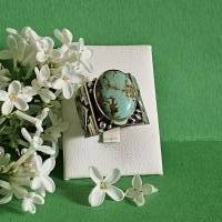Navajo -Ring, Sterling Silber mit wunderschönem TürkisTürkis Bild 4