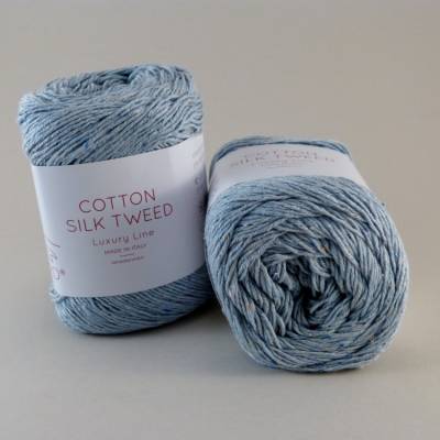 Laines du Nord Cotton Silk Tweed Fb 5721 Hellblau