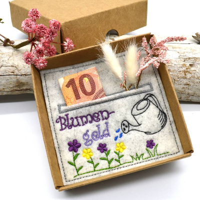 Stickdatei Blumengeld Wunscherfüller