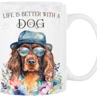 Hunde-Tasse LIFE IS BETTER WITH A DOG mit Cocker Spaniel Bild 1