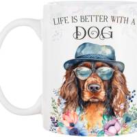 Hunde-Tasse LIFE IS BETTER WITH A DOG mit Cocker Spaniel Bild 2