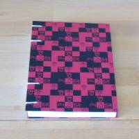 Notizbuch A5 - Moasik rot schwarz // Tagebuch // Erinnerungen // Diary // Geschenk // koptische Bindung Bild 3