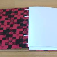 Notizbuch A5 - Moasik rot schwarz // Tagebuch // Erinnerungen // Diary // Geschenk // koptische Bindung Bild 6