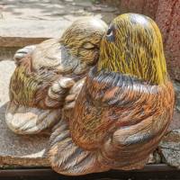 Süsses dickes Spatzenpaar aus Keramik Bild 4