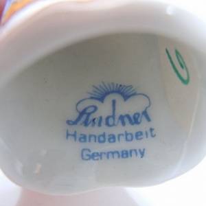 Porzellan Fingerhut - Thimble - Geburt Junge - Lindner wohl 80er Jahre Bild 3