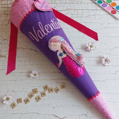 Schultüte aus Stoff Meerjungfrau