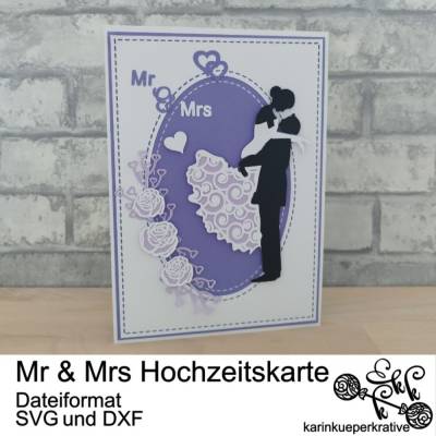 Plotterdatei Mr & Mrs Hochzeitskarte
