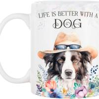 Hunde-Tasse LIFE IS BETTER WITH A DOG mit Border Collie Bild 2