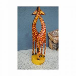 Giraffen Paar aus Holz - Holzschnitzerei handbemalt Bild 1